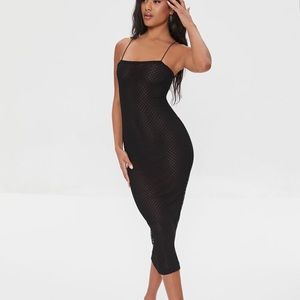 Black Netted Bodycon Dress